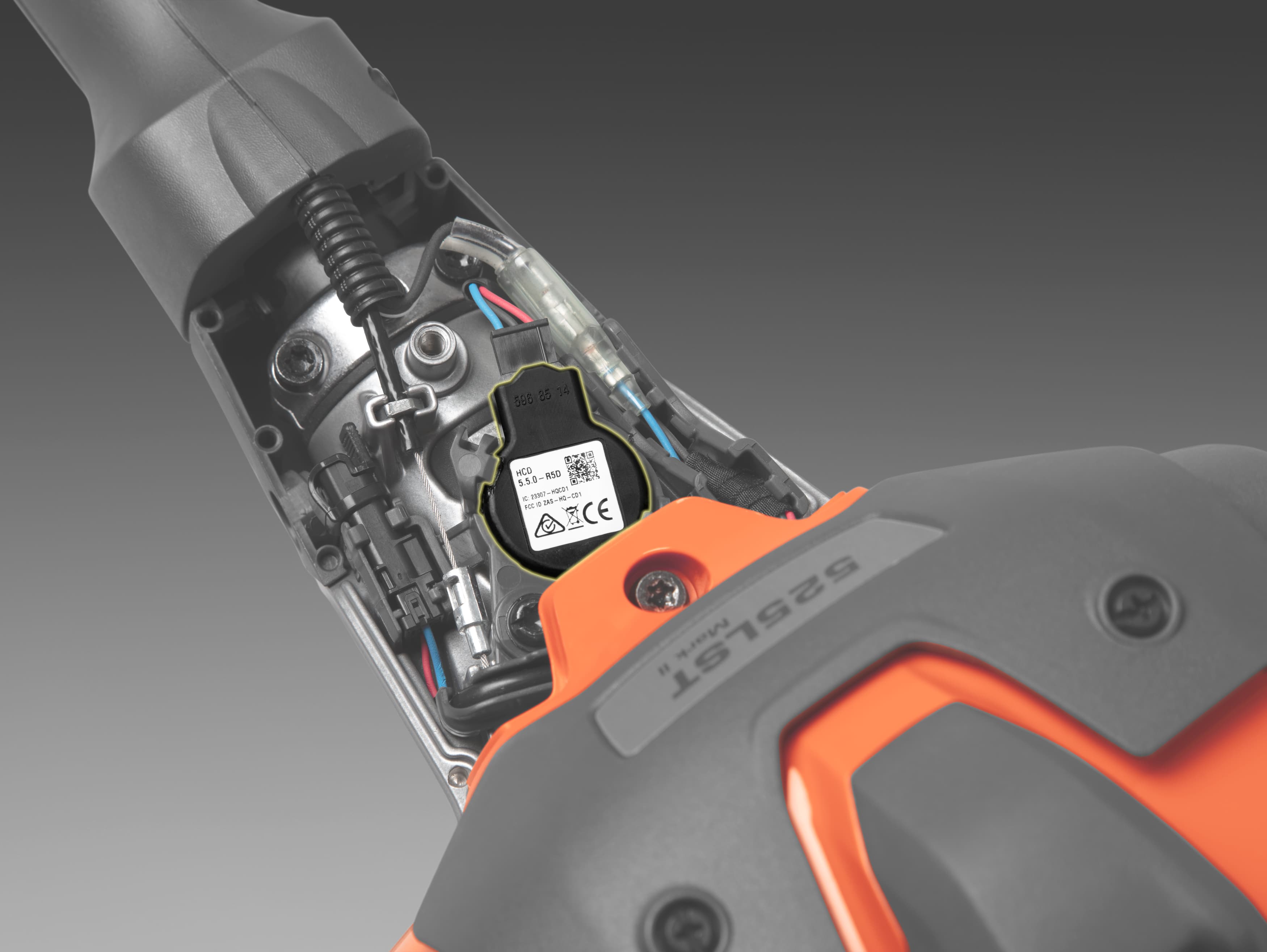 Dedicated space for Husqvarna connectivity device, which enables easy connection to digital services such as Husqvarna FleetServices. image